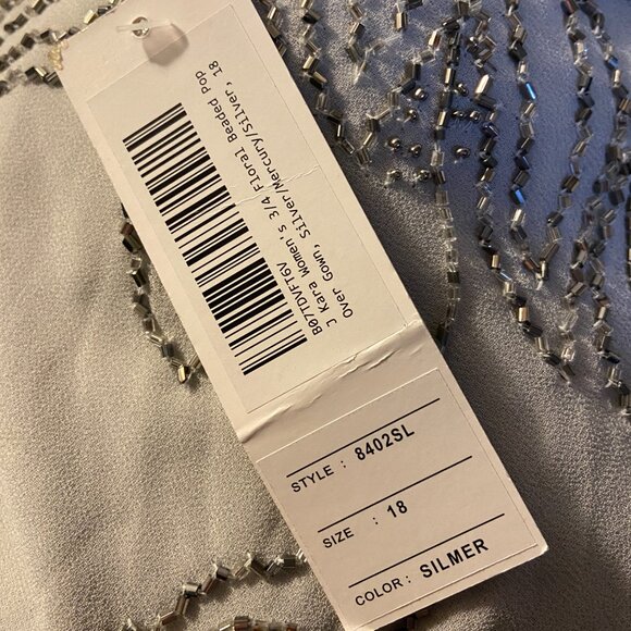 **J Kara** Women's Boat Neck Asymmetrical Beaded Dress 18 NWT - Picture 4 of 5